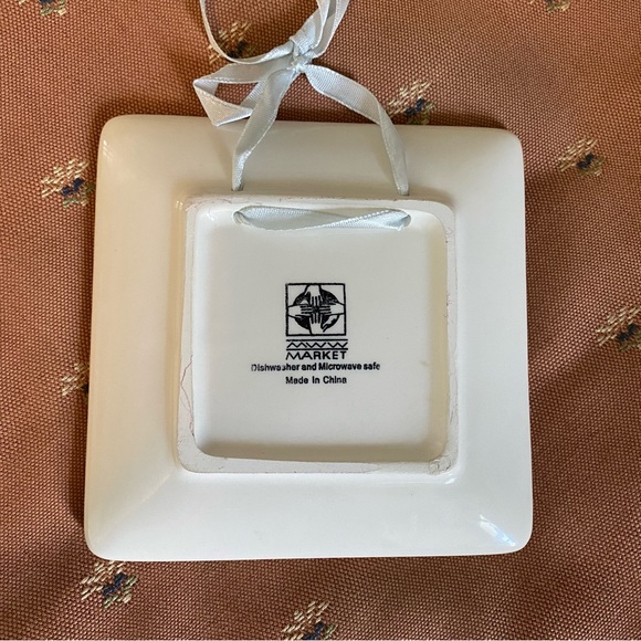 MWW Market Hangable Mini Plate Blue, Green And Brown Pine Trees Winter Decor - Picture 3 of 3